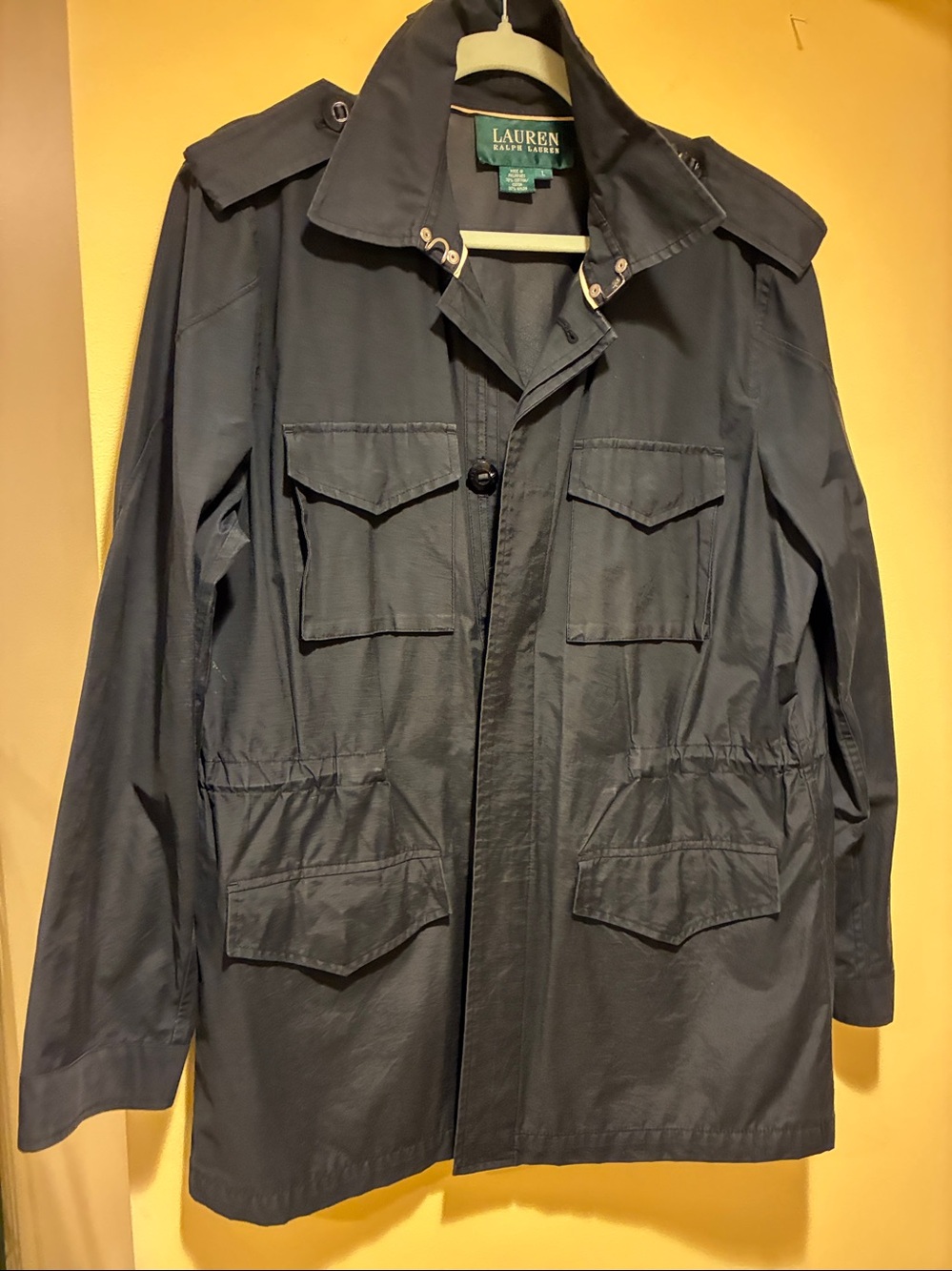 Lauren Ralph Lauren Men's Black Military Field Jacket Lightweight Sz L Worn 1x